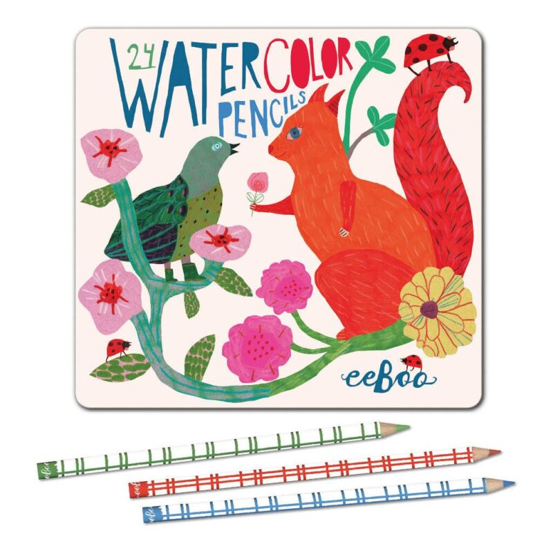 Eeboo Watercolour Pencils Bird And Squirrel Water Potloden Eebo-9650483