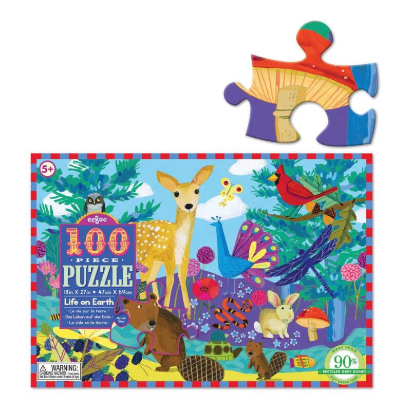 Puzzel 100-Delig Life On Earth Eeboo Stevige Stukjes Puzzel Afbeelding Puzzel Eebo-9650394