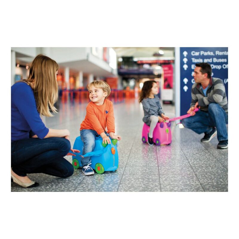 Trunki Blauw Trolley Handbagage Speel Logeer Vakantie Koffer Wielen Trekkoort 14 Trunki Trun-9220005