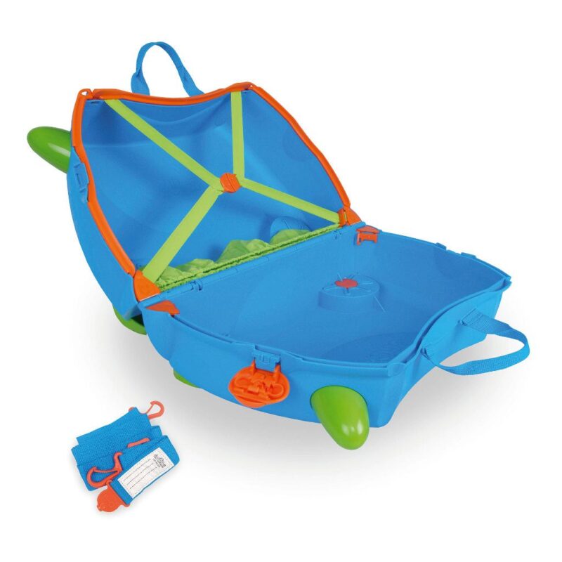 Trunki Blauw Trolley Handbagage Speel Logeer Vakantie Koffer Wielen Trekkoort 4 Trunki Trun-9220005