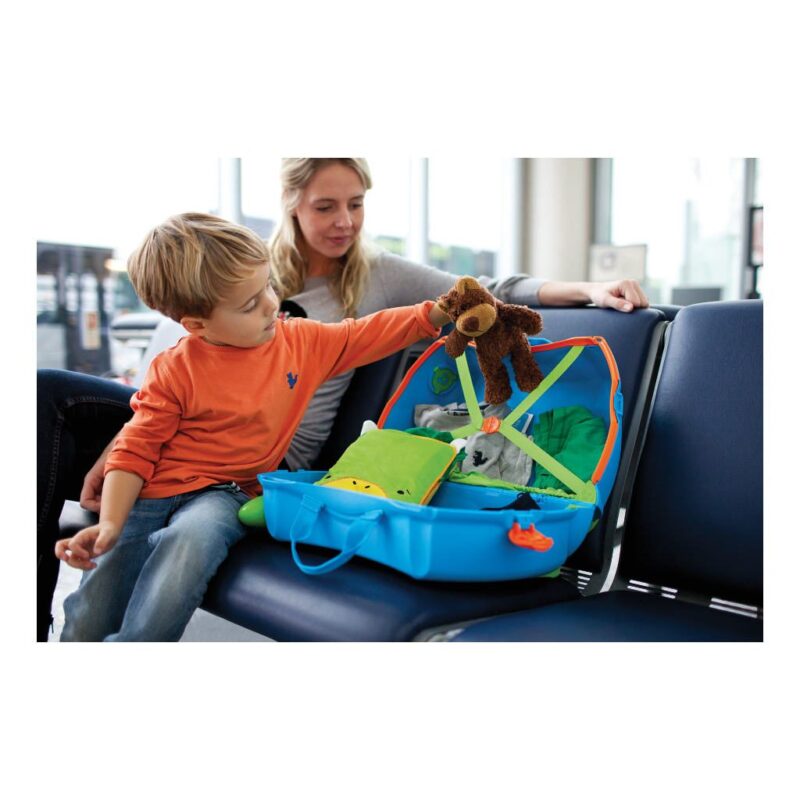 Trunki Blauw Trolley Handbagage Speel Logeer Vakantie Koffer Wielen Trekkoort 9 Trunki Trun-9220005