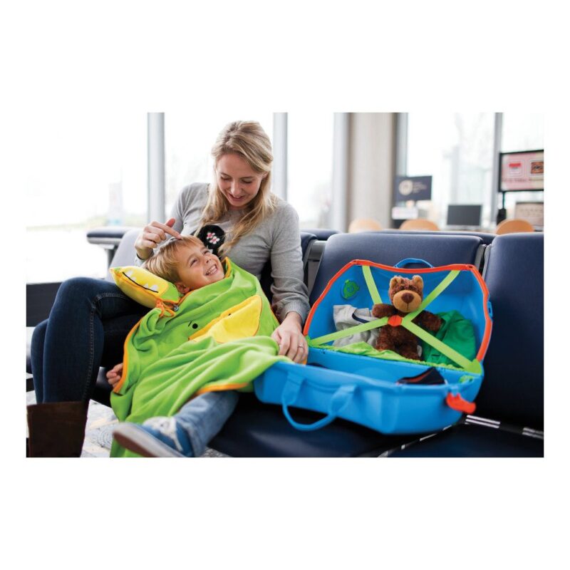 Trunki Blauw Trolley Handbagage Speel Logeer Vakantie Koffer Wielen Trekkoort 9 Trunki Trun-9220005