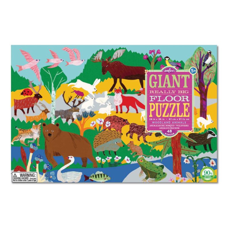 Vloerpuzzel 48-Delig Woodland Animals Eeboo Stevige Stukken Puzzel Eebo-9650519