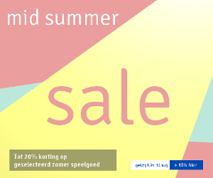 Zomerspeelgoed korting tot 20%. Mid Summer Sale. Profiteer snel!