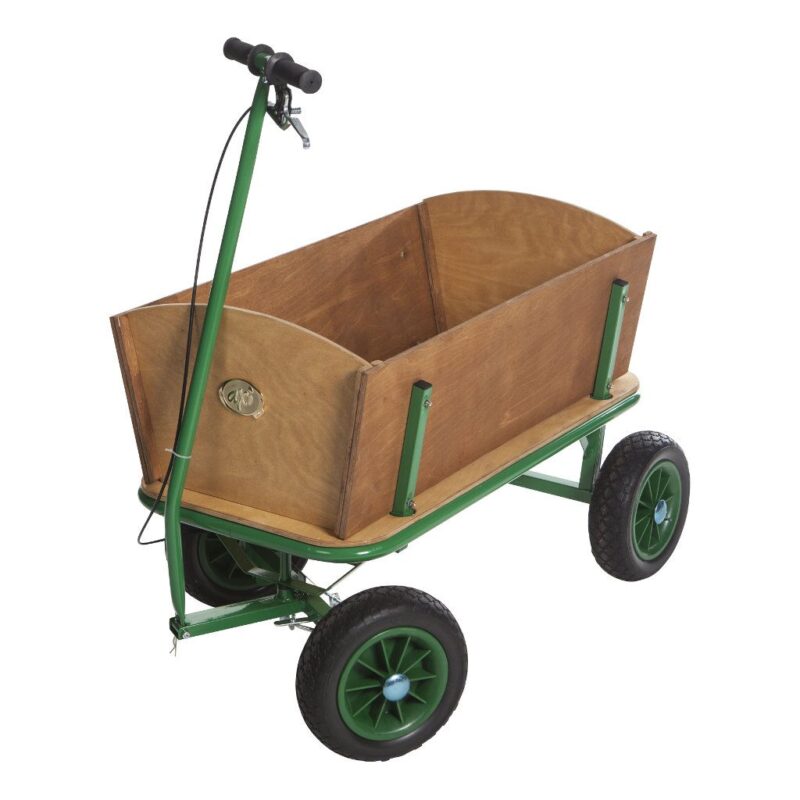 Bolderwagen Axi Wagen Bolder Trek Duw Stang Handrem Groen Inklapbaar Ruber Banden Jongen Meisje Alle Leeftijden 4 Axis-A030.190.00