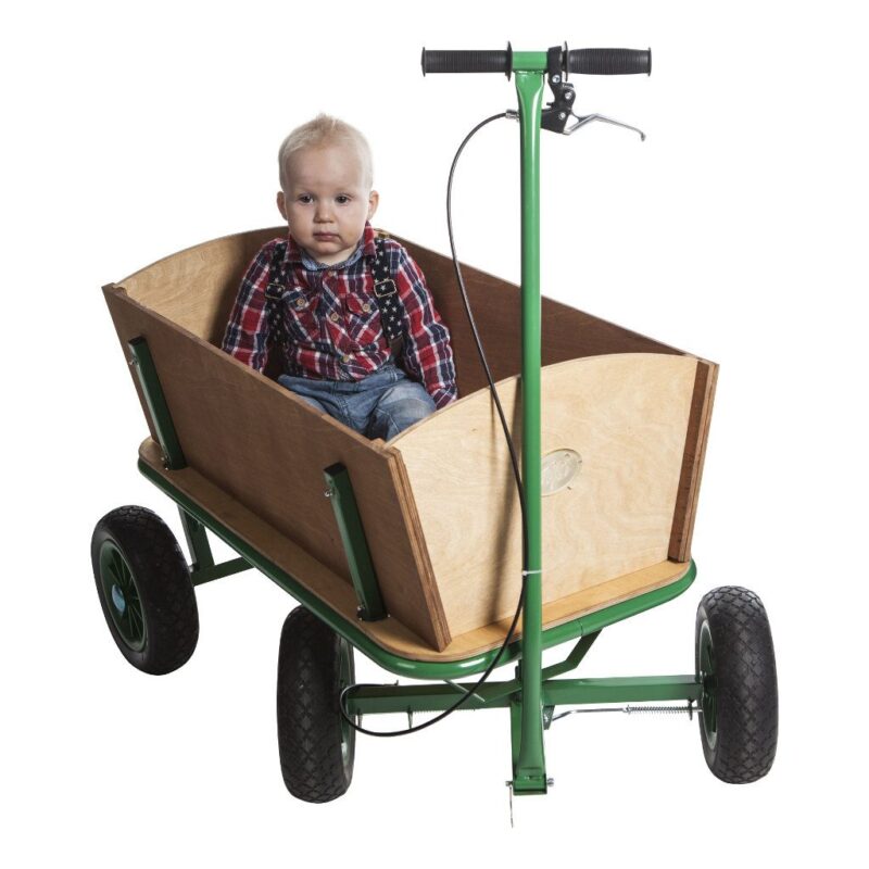 Bolderwagen Axi Wagen Bolder Trek Duw Stang Handrem Groen Inklapbaar Ruber Banden Jongen Meisje Alle Leeftijden 6 Axis-A030.190.00