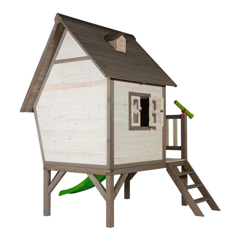 Cabin Xl Huisje Sunny Speel Tuin Huis Neutraal Kleur Hout Peuter Kleuter Trap Glijbaan QIDDIE.com Sunn-C050.004.00