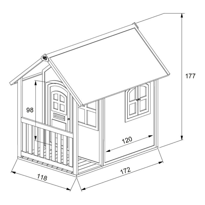 Speelhuis Alex Axi Peuter Kleuter 18 Mnd 2 J 3 J 4 J 5 J 6 J 7 J 8 J Tuin Huis Speelhuisje Speel Huis Stevig Mooi Laag Bloembak Deur Raam Jongen Meisje Bouwtekening Axis-A030.035.00