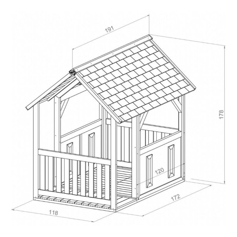 Speelhuis Forest Axi Peuter Kleuter 18 Mnd 2 J 3 J 4 J 5 J 6 J 7 J 8 J Tuin Speel Huis Huisje Groen Blank Open Stevig Meisje Jongen afmeting Axis-A030.212.00