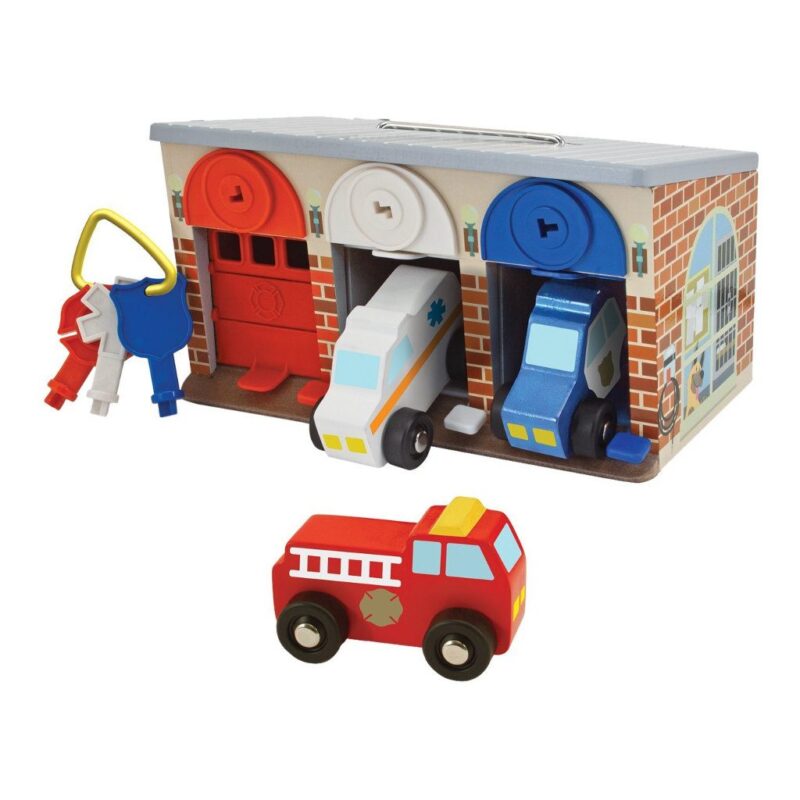 Garage Met Sleutels En Reddingsvoertuigen Auto Starten 3 Melissa And Doug Meli-14607