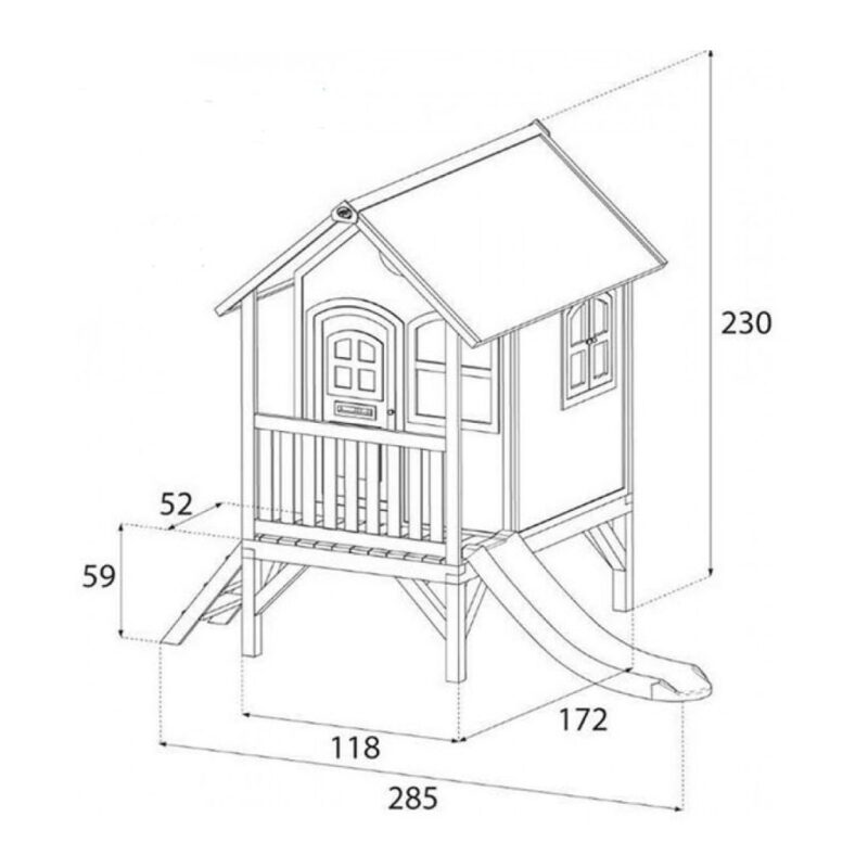 Speelhuis Tom Axi Peuter Kleuter 18 Mnd 2 J 3 J 4 J 5 J 6 J 7 J 8 J Tuin Huis Speelhuisje Speel Huis Stevig Mooi Meisje Jongen Glijbaan Trap Veranda Afmeting Axis-A030.036.00