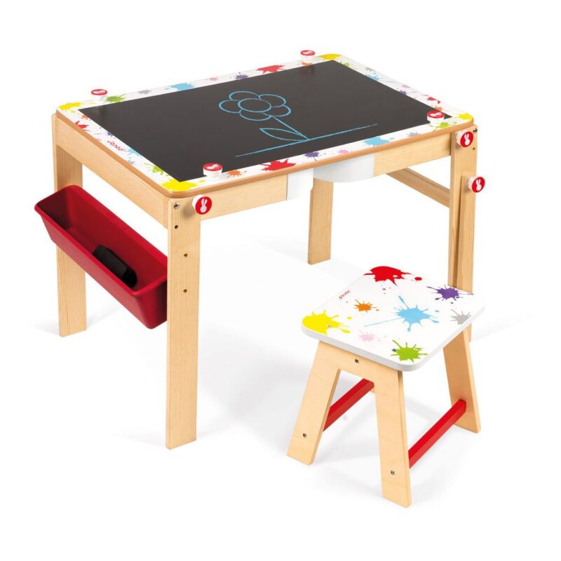 Bureau Schoolbord Splash 2-in-1 Janod Krijt Bord Tafel jano-11.9609