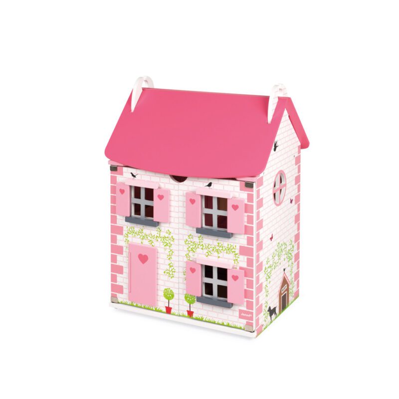 Janod Poppenhuis Mademoiselle Roze Wit Raam Deur jano-11.6581