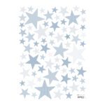 Baby Blue Muursticker A3 My Superstar Lilipinso Licht Blauwe Sterren Groot Lili-S1108