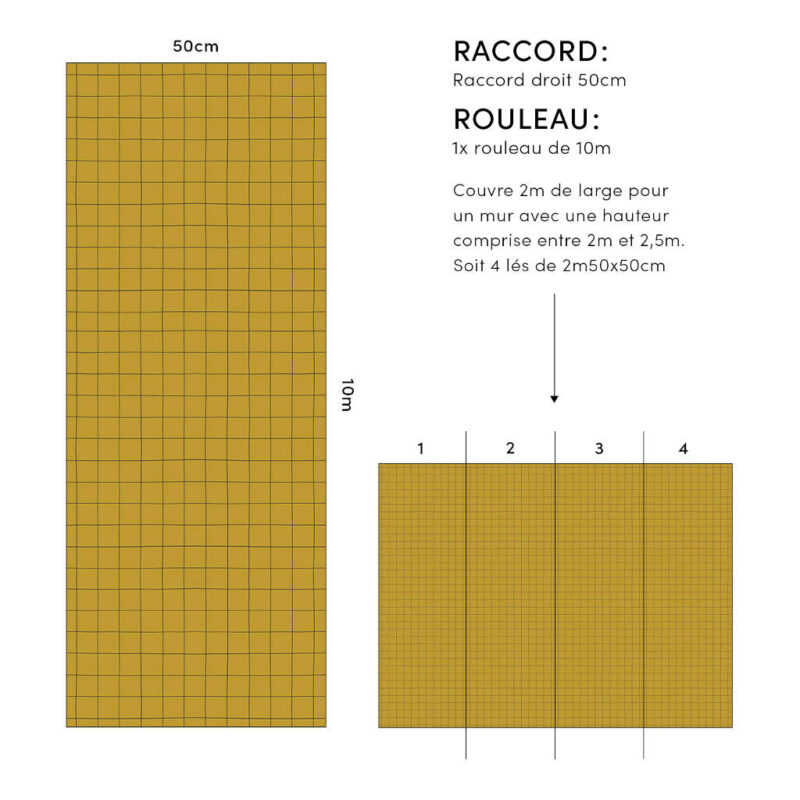 Behang Grid Mustard Minima Lilipinso Vakjes Raster Rooster Neutraal Huiskamer Speelkamer Hal Wachtruimte QIDDIE.com Motief Patroon Match Banen Verloop Baan Kleur lili-H0616