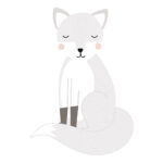 Fox Sticker Xl Into The Woods Lilipinso Vos Lief Grijs Neutraal Lili-S1141
