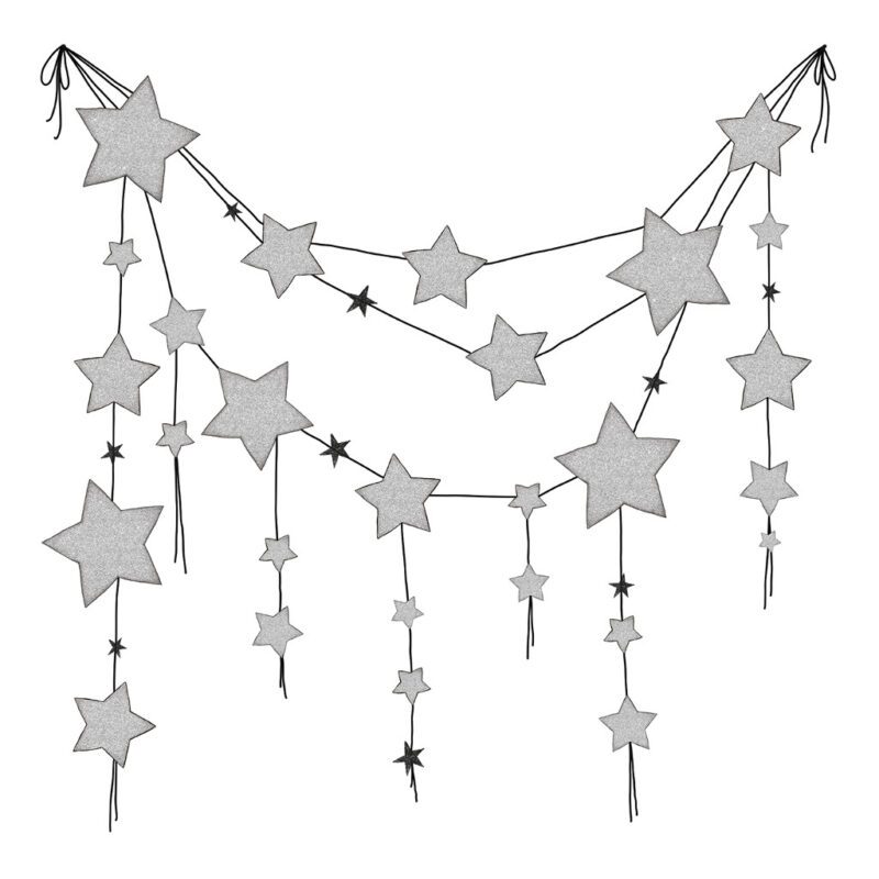 Garland With Silver Stars Sticker Xl Dreamy Lilipinso Ster Slinger Zilver Lili-S1152