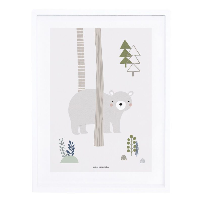 Grey Bear Cub Poster IntoThe Woods Lilipinso Afbeelding Beer QIDDIE.com lili-P0207c