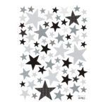 Grey Remix Muursticker A3 My Superstar Lilipinso Sterrren Groot Klein Zwart Grijs Tinten Lili-S1111