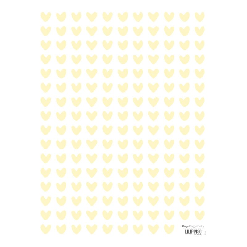 Hearts Yellow Sticker 18X24Cm | Retro Bubble | Lilipinso