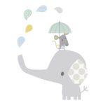 It'S Raining Sticker Xl Smile, It'S Raining Lilipinso Olifant Muis Regen Paraplu Lili-S1059