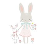 Little Miss Rabbit Sticker Xl Sweet Bunnies Lilipinso Wolkje Donker Blauw Lili-S1022