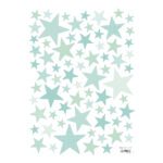 Mint Tones Muursticker A3 My Superstar Lilipinso Sterren Groot Klein Pastel Turquoise Lili-S1120