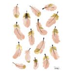 Pink Feathers Sticker 18X24Cm Flamingo Lilipinso Roze Goud Veren Lili-S1040