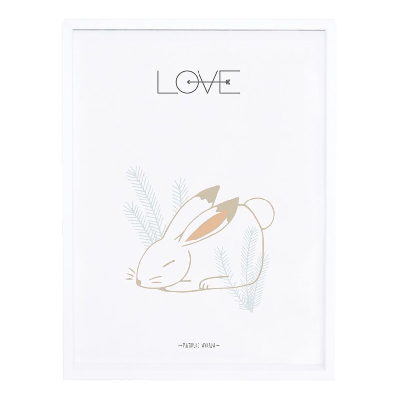 Rabbit Love Poster Nordic Lilipinso Met Lijst Wit QIDDIE.com lili-P0209C