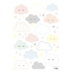 Smiley Clouds Muursticker A3 | Hello Little | Lilipinso