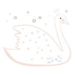 Swan & Stars Sticker Xl Ballerina Lilipinso Pastel Zwaan Ster Kroon Lili-S1136