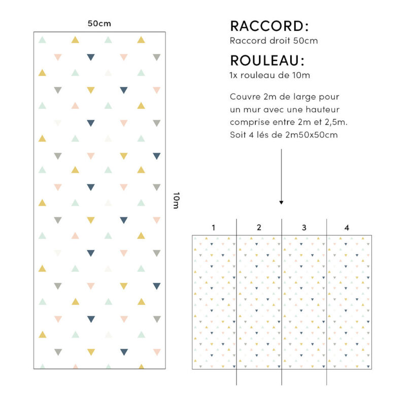 Triangles Pink Mustard Grey Behang Enchanted Lilipinso Motief Patroon Match Banen Verloop Baan Kleur lili-h0459