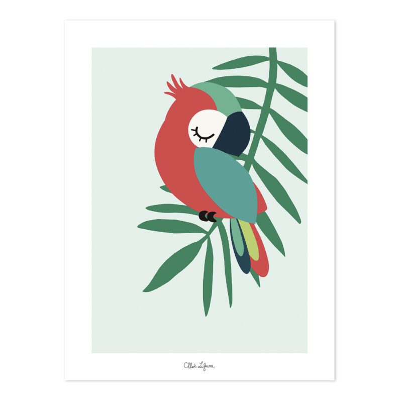 Tropical Parrot Green Poster | Lilipinso