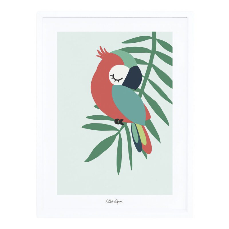 Tropical Parrot Green Poster Met Lijst Lilipinso lili-p0256