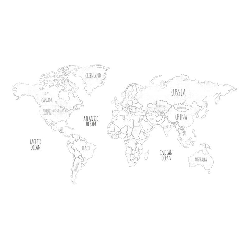 World Map Big Size Sticker Xl Mini Travelers Lilipinso Werekd Muursticker Neutraal Lili-S1190