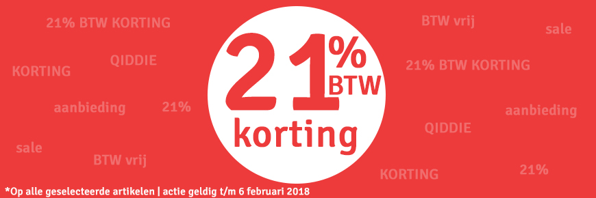 21% BTW KORTING actie
