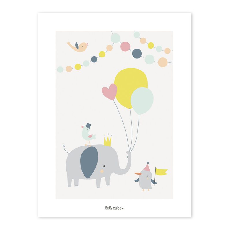 Balloons Girl Poster Animals Party Lilipinso Lili-P0196 1024X1024