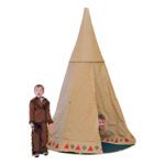 Grote Ronde Tipi Tent 250 X 200 Cm Stof Buiten Edup-110348
