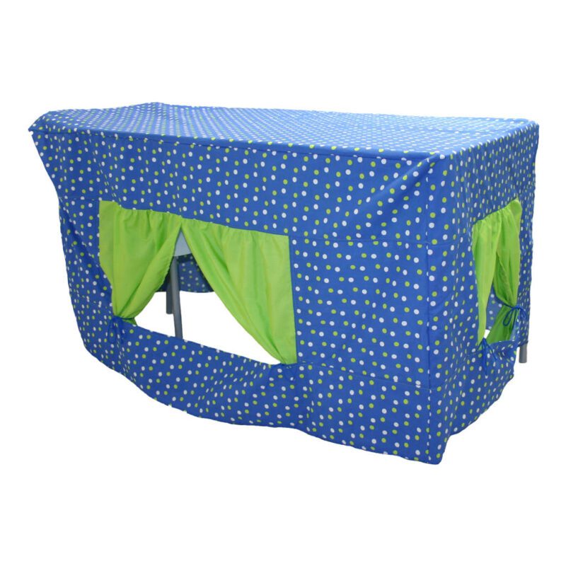 Tafeltent Blauw Met Groene Stippen 80 X 120 X 60 Cm Speeltent Edup-110054