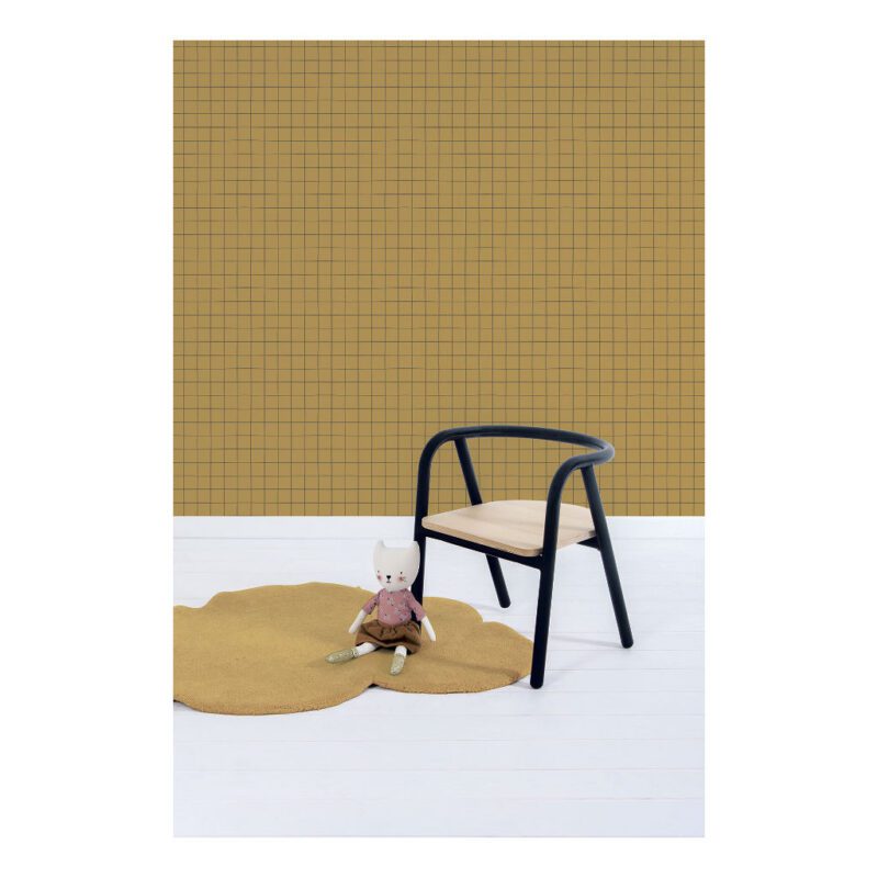 Behang Grid Mustard Minima Lilipinso Vliesbehang Jongen Meisje Gender Neutraal Peuter Kleuter QIDDIE.com lili-H0616