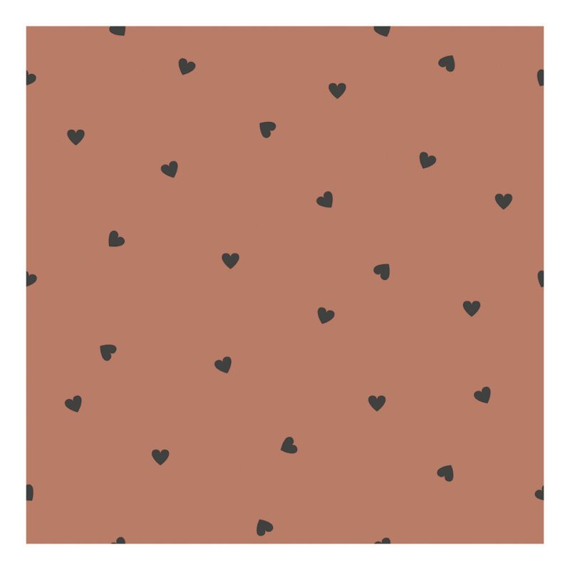 Behang Hearts Terracotta Minima Lilipinso Babykamer Kinderkamer Warme Kleur Neutraal QIDDIE.com lili-H0625