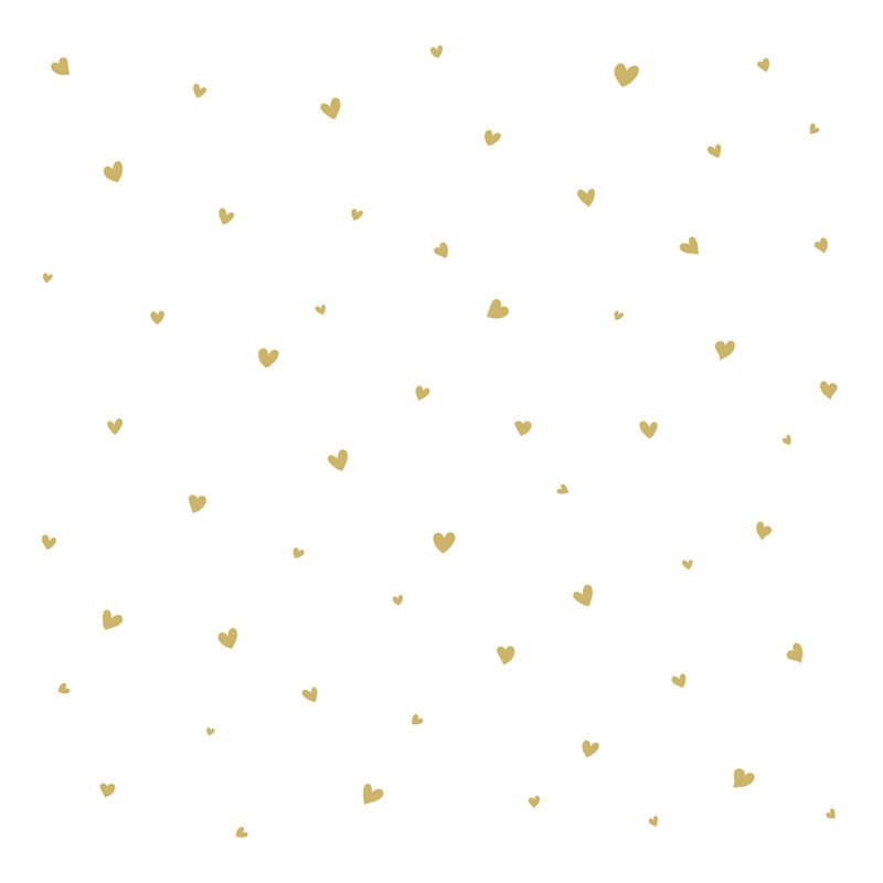 Behang Lovely Hearts Goud Coquette Lilipinso Golden Hartjes Kinderkamer Babykamer Gender Neutraal QIDDIE.com lili-H0601