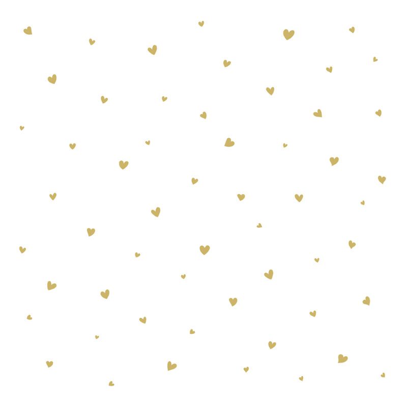 Behang Lovely Hearts Goud Coquette Lilipinso Golden Hartjes Kinderkamer Babykamer Gender Neutraal QIDDIE.com lili-H0601