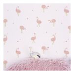 Behang Struisvogel Roze Tanzania Lilipinso Meisjes Kamer Babykamer Kinderkamer Speelkamer Vliesbehang QIDDIE.com lili-H0599