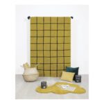 Vakjes Mustard Vloerkleed Minima Lilipinso Oker Geel Vierkanten Vierkantjes Speelkleed QIDDIE.com lili-H0630