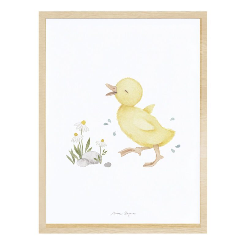 Kuikentje Poster Lucky Ducky Lilipinso Muur Decoratie Schilderij Lijst Vrolijk Eendje QIDDIE.com lili-P0303C