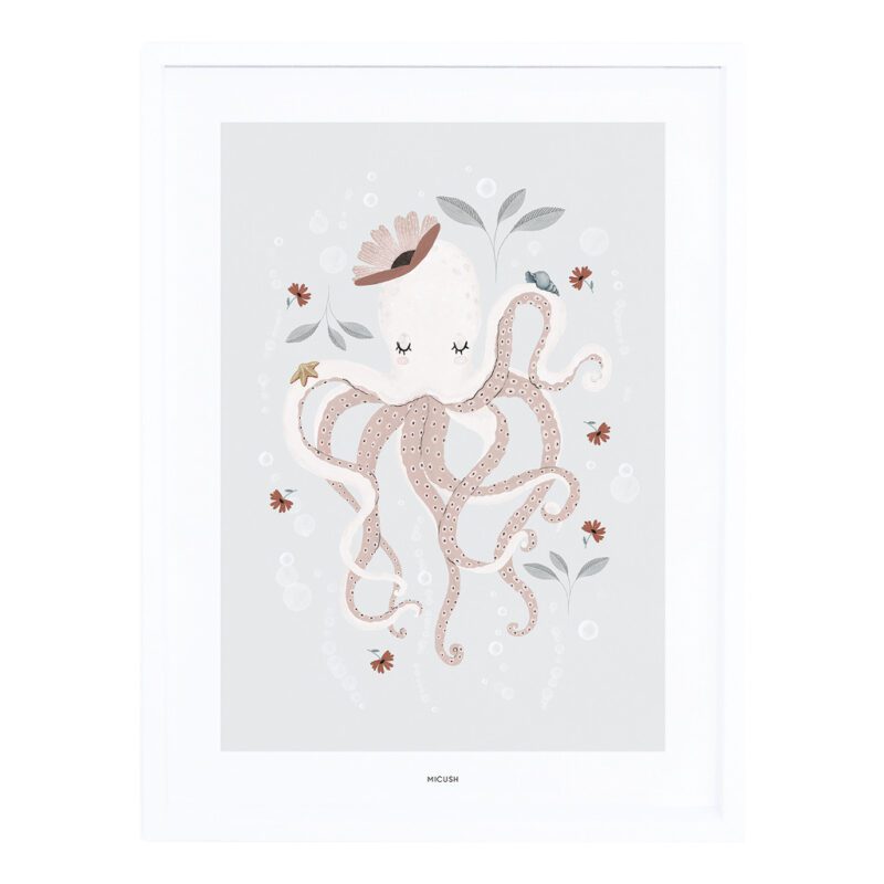 Octopus Poster Ocean Field Lilipinso Muur Decoratie Aankleding Kinderkamer Babykamer Peuter kleuter Kind Jongen Meisje QIDDIE.com lili-p0300c