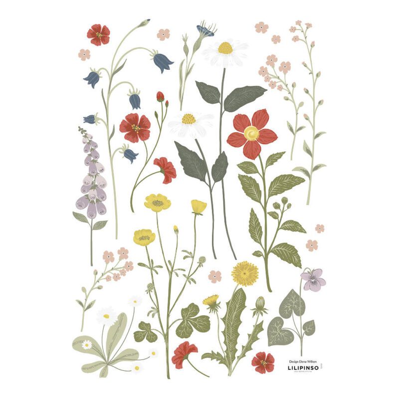 Wilde Bloemen 1 Muursticker A3 Countryside Lilipinso Wild Flowers Lente Bloesem Takken Spring QIDDIE.com lili-S1416