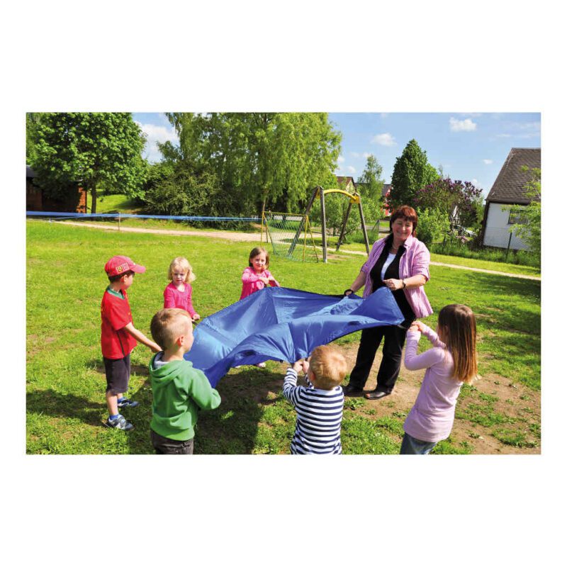 Swing Parachute Blauw 185 Cm Schommeldoek Bal Hoog Houden Vliegerkleed Kind Volwassen School Kinderopvang QIDDIE.com edup-170220