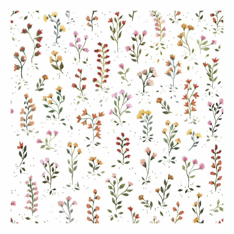 Behang Meadow Flowers Queyran Lilipinso Weide Bloem Rood Geel Oranje Wit Roze Meisjes Baby Peuter Kamer QIDDIE.com lili-H0648